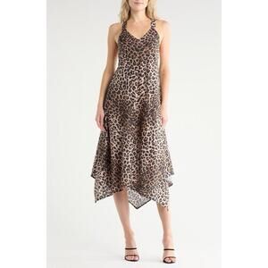 New AllSaints Lil Cotton Racerback Dress In Leppo Brown Size US 10 $219